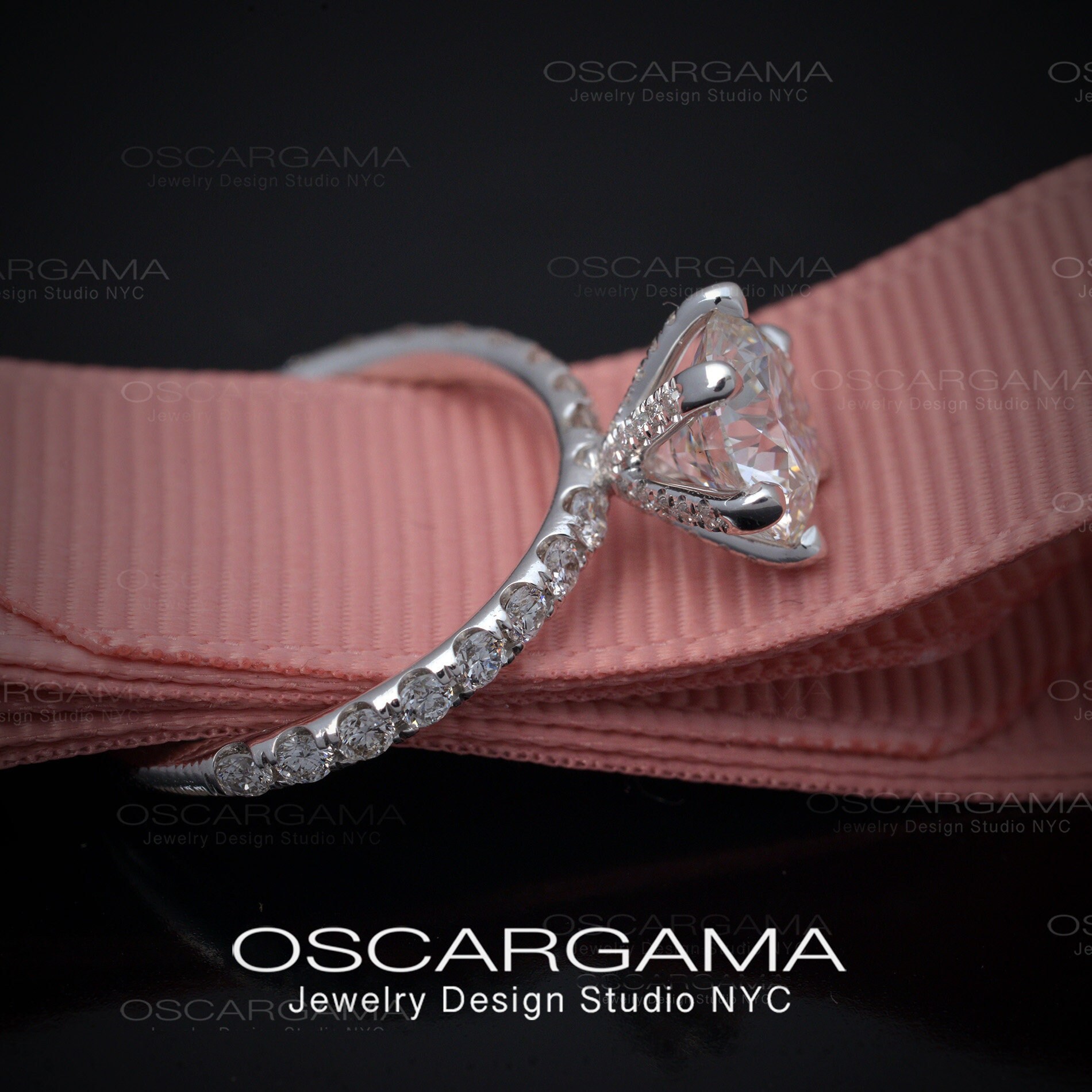 2ct TW Solitaire Diamond Engagement Ring With Pave on the Prongs