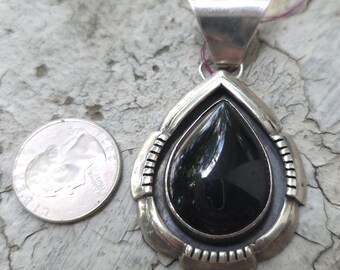 Native American made Black Onyx Pendant