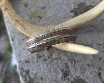 Vintage Native American Sterling Silver Carinated Cuff with Stampwork.