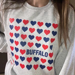 Buffalo Heart Sweatshirt: Game Day Valentine's Unisex Fit