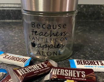 Personalized Teacher Candy Jar: Engraved Gift