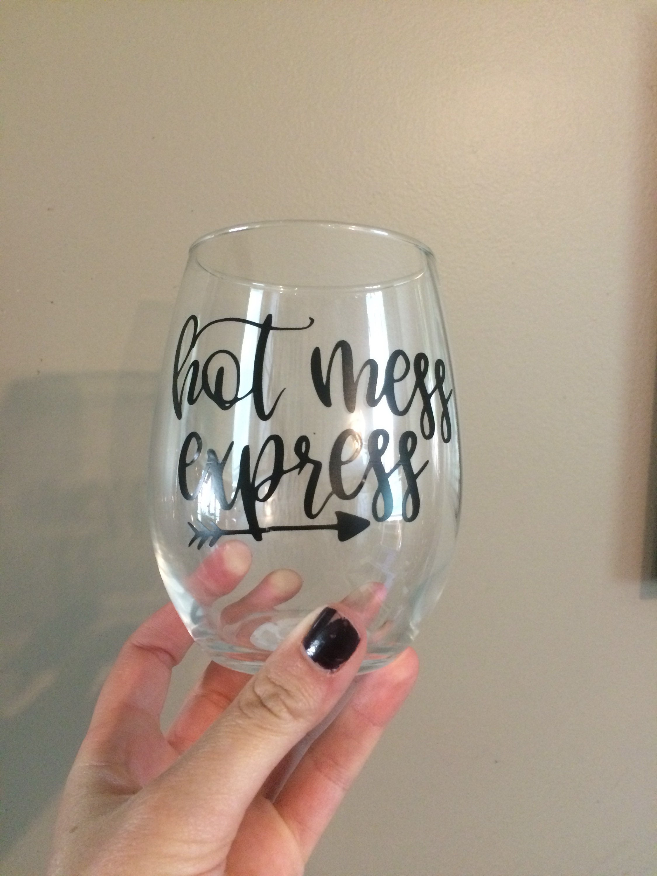 Hot Mess Acrylic Wine Glass (Stemless) - The Silver Suitcase