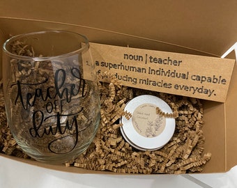 Teacher gift box, teacher appreciation, teacher gifts, teacher thank you gift, end of school