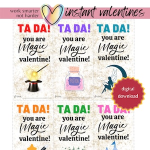 Magische Valentijnstags | Bundel Valentijnskaarten voor kinderen | Magische Valentijnstags | Ta da | Valentijnskaarten in de klas