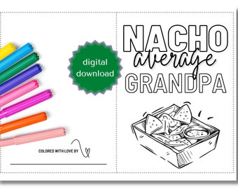 Printable Coloring Card for Papa | Color Your Own | Last Minute Gift ...