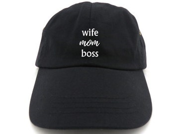 wife mom boss hat - dad hat - gifts for her - gifts for moms - mother&#39;s day gift