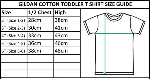 Toddler Shirt Size Chart