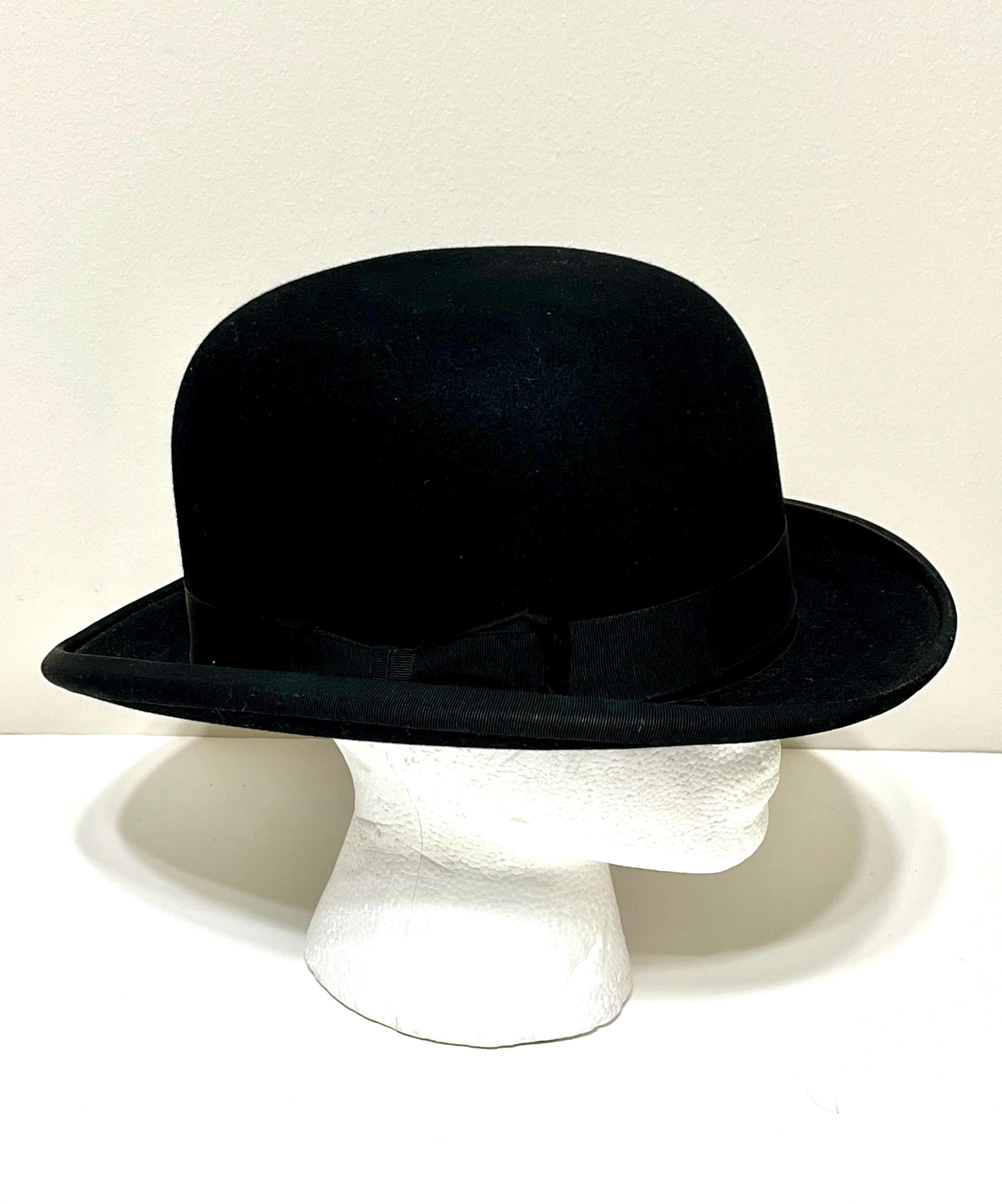 Vintage Eddie Bauer Black Wool Bowler Derby Hat Upturn Brim Casual Made In USA Bowler Black Vintage Hats for Men for sale | eBay main image 2