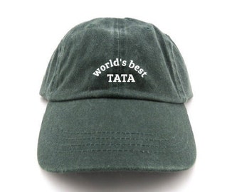 world&#39;s best tata - gifts for grandpa - gifts for him - dad hat - father&#39;s day gift