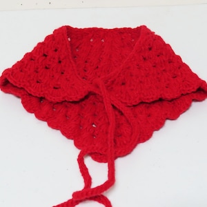 Red crochet hair bandana, Head wrap, Women headband, Adult  accessories.