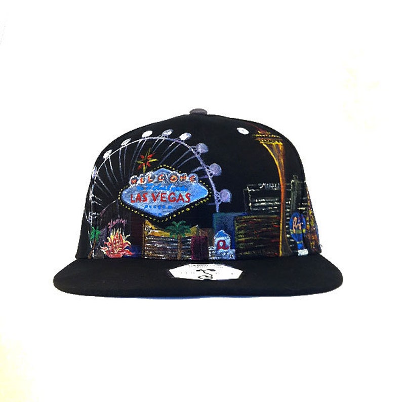 Custom painted LAS VEGAS high quality snapback hat Grassroots Etsy