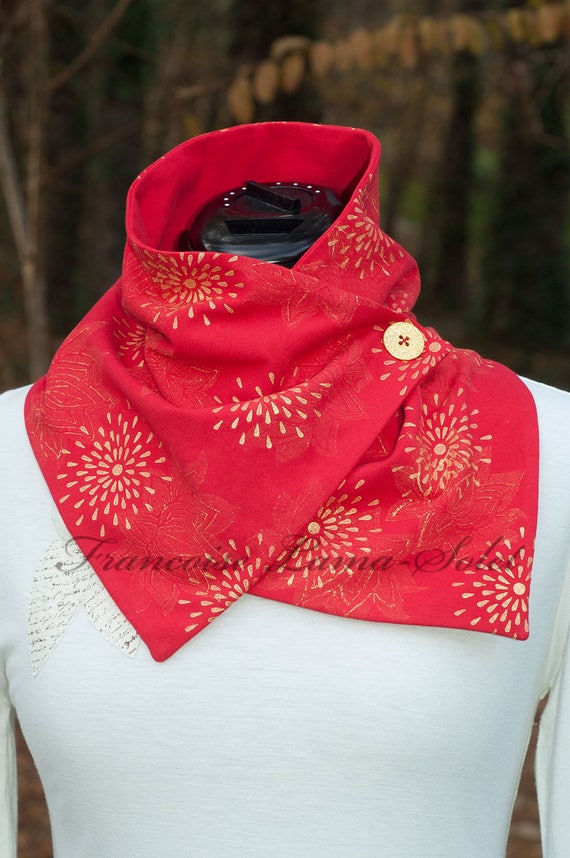 red and gold scarf
