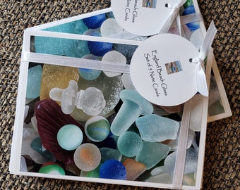 Set of 5 Beach Glass Note Cards (blank)