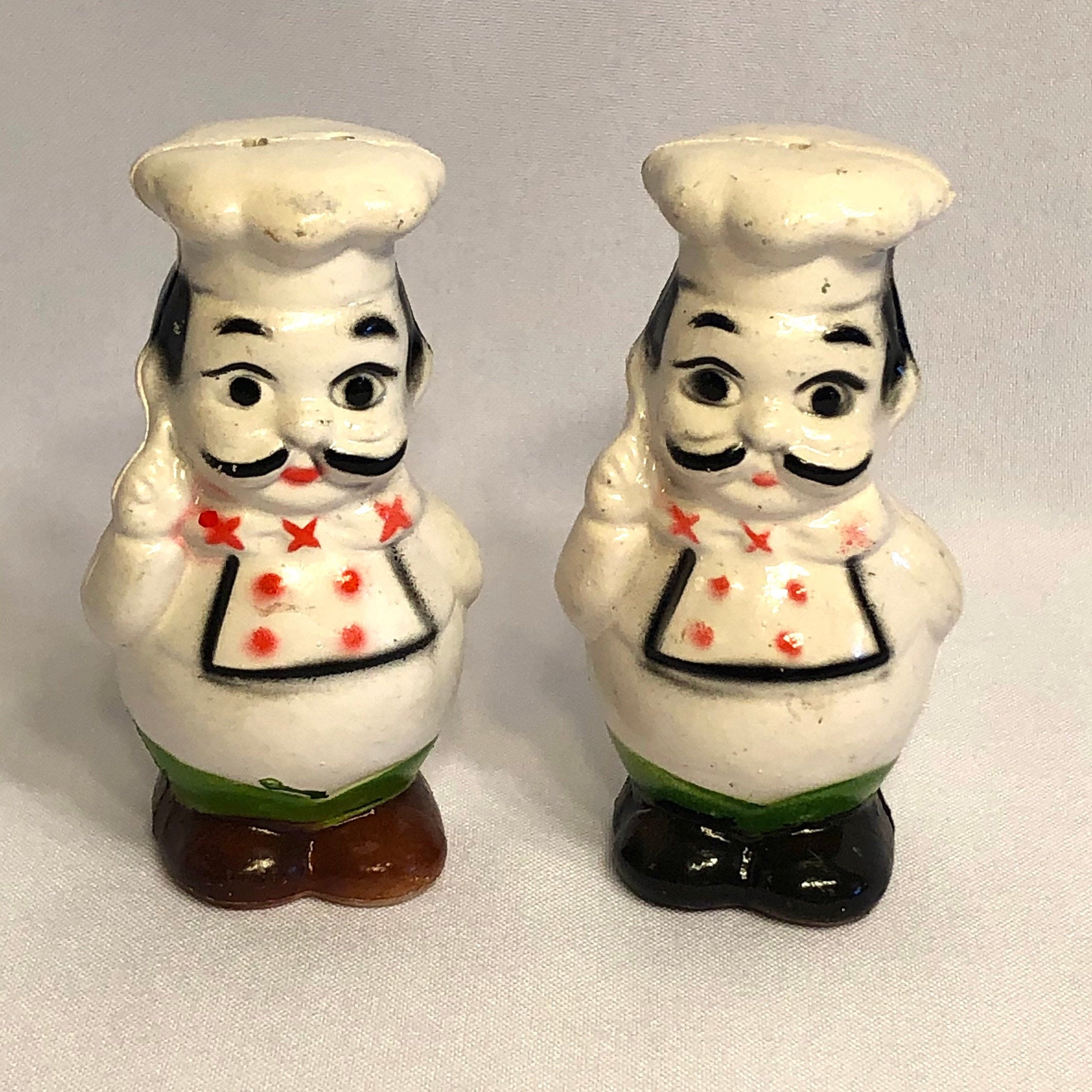 Vintage Chef Figures Salt and Pepper Set Etsy UK