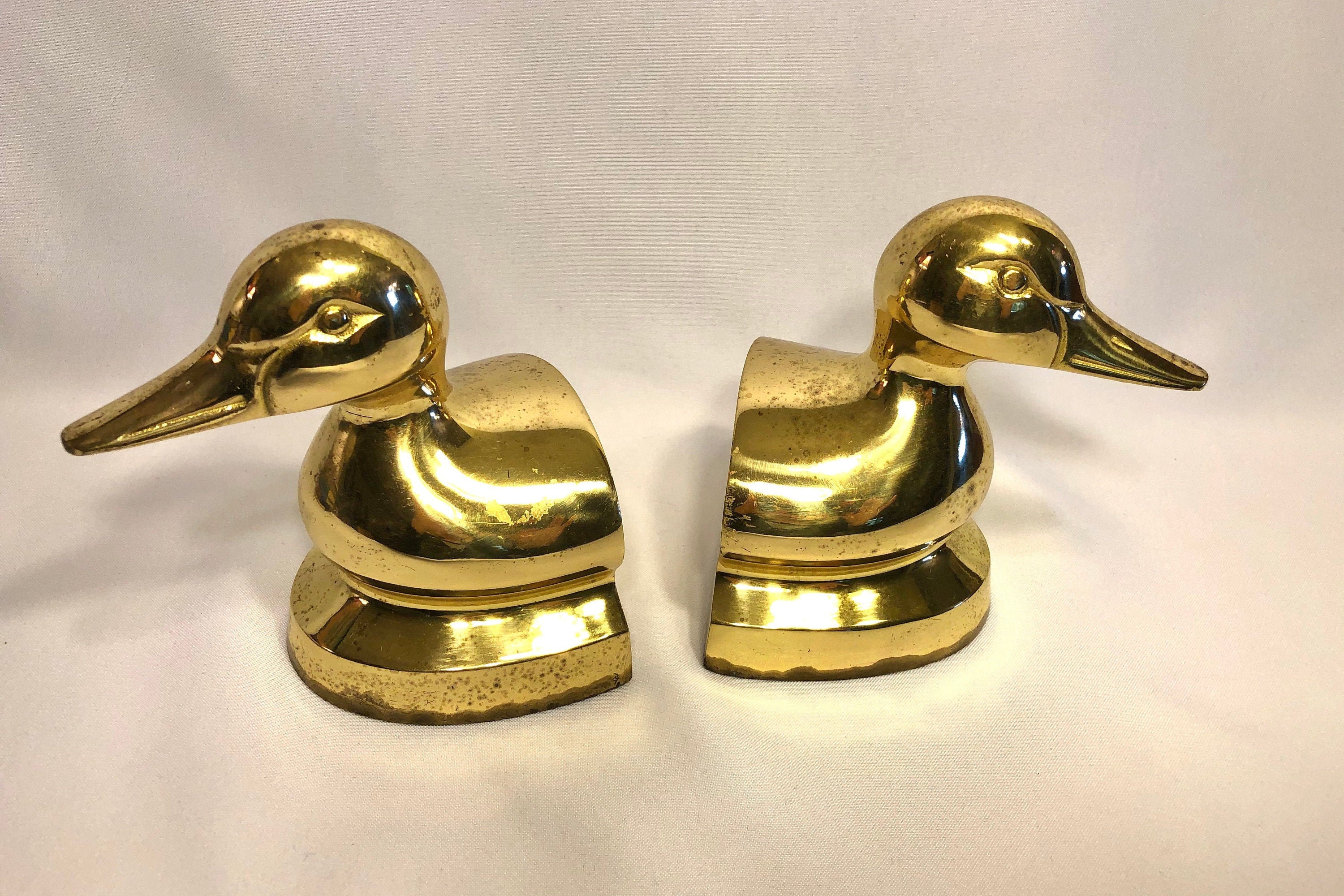 Brass Duck Bookendspair Etsy