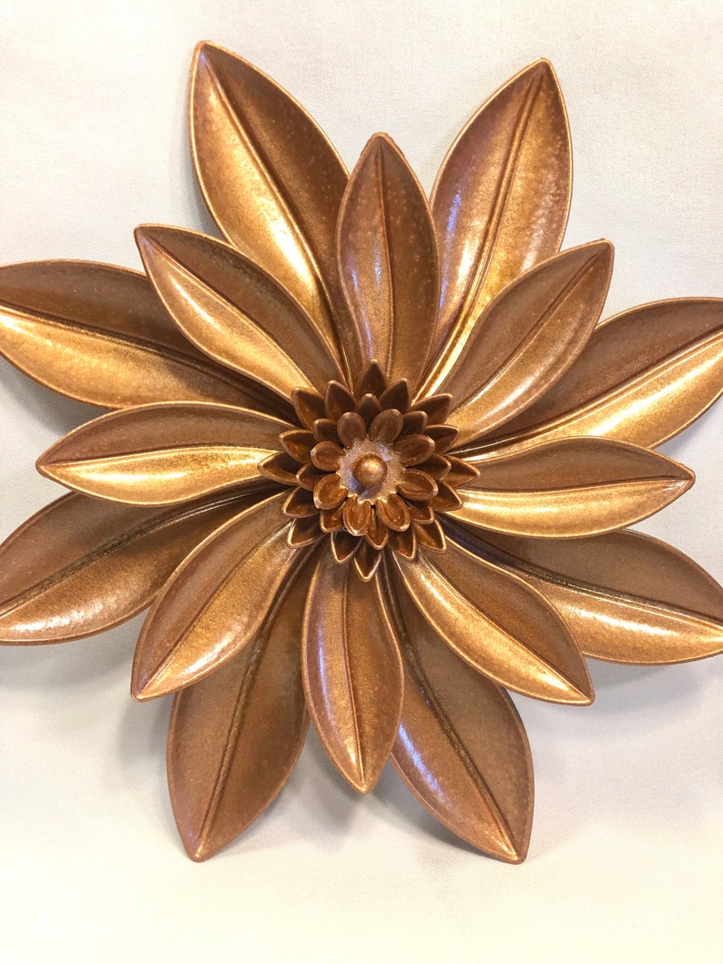 Midcentury Modern Flower Wall Artplastic Resin Set of 2 Etsy