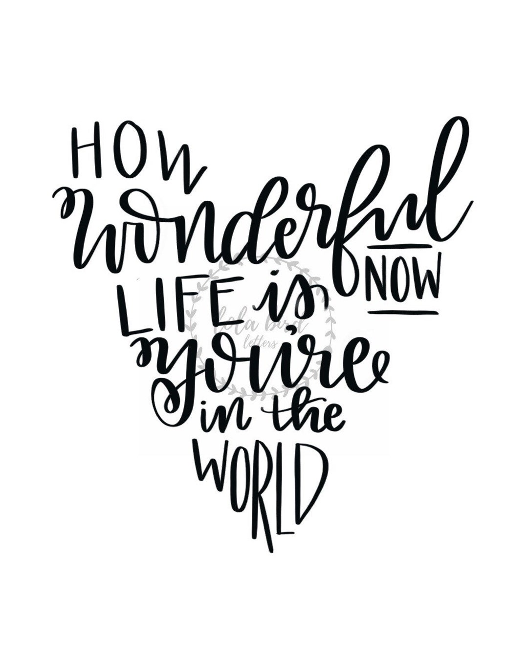 How Wonderful Life is Now You're in the World Hand Etsy