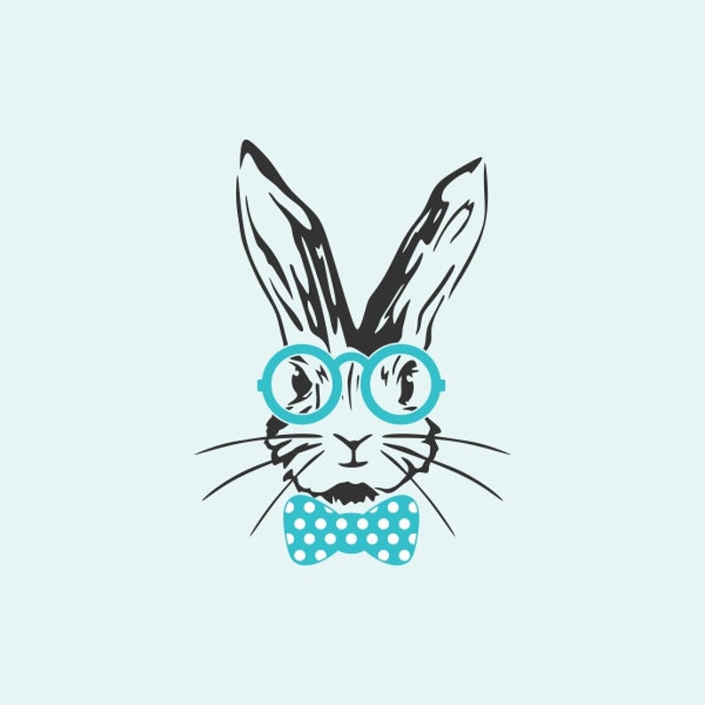 Download Easter Rabbit With Glasses Easter Bunny Glasses Bunny SVG ...