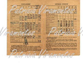 Vintage School Documents Digital Kit