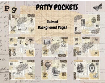 8 Page Back Ground Pages “Calmed” set