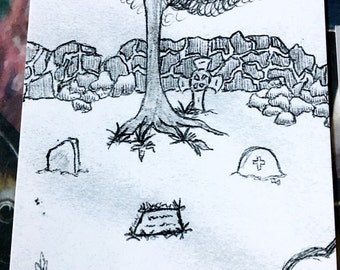 Lonely Cemetery Postcards