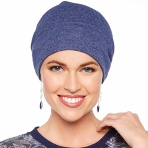 Relaxed Beanie in 100% Cotton - Cancer Beanie - Chemo Hats, Headwear for Cancer Patients, Head Coverings for Women, Hair Loss, Chemo Cap