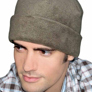 Fleece Cuffed Sleep Cap for Men: Warm Sleeping Hats