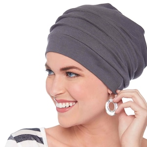 100% Cotton Slouchy Snood Hat for Women Slouch Hat Slouchy Beanie Cancer Hats Chemo Hats Hat for Cancer Patients Head Coverings image 9