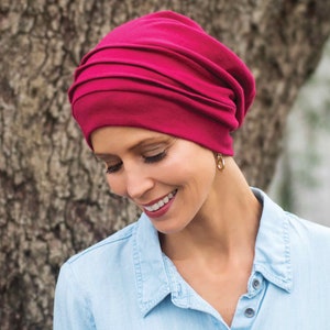 Snood ample 100 % coton pour femme Chapeau mou Bonnet ample Chapeaux Cancer Chapeaux de chimio Chapeau pour les patients atteints de cancer Couvre-chef Cabernet