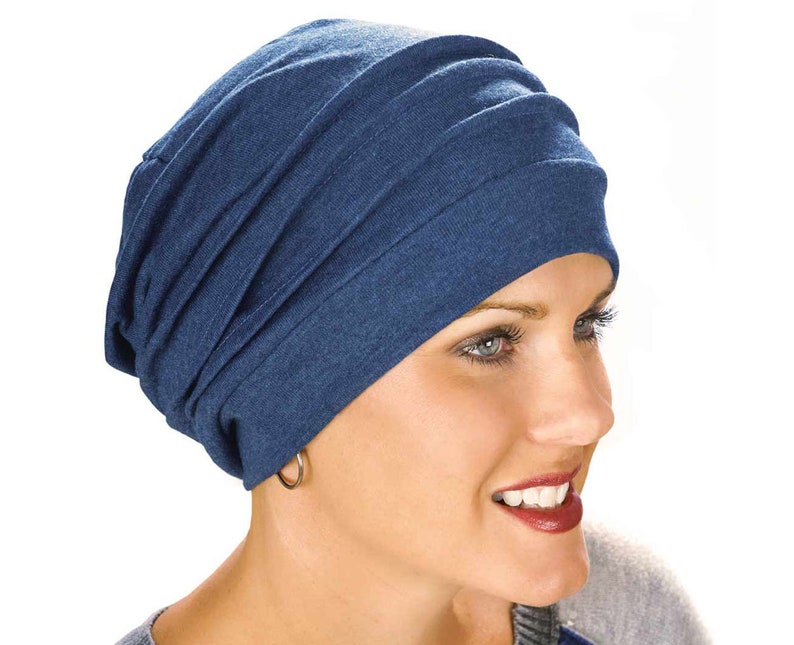 100% Cotton Slouchy Snood Hat for Women Slouch Hat Slouchy Beanie Cancer Hats Chemo Hats Hat for Cancer Patients Head Coverings image 8