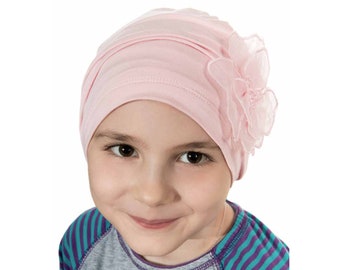 Lotus Cap for Girls | Cardani Kids Viscose from Bamboo Hat | Chemo and Cancer Hats for Kids, Children | Alopecia Beanies