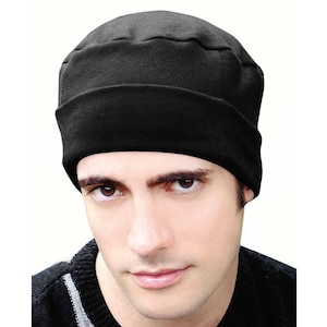 100% Cotton Cuff Cap | Beanies for Men | Cancer Hats | Chemo Hats | Hats for Men with Balding Hair | Alopecia | Sleep Caps for Guys | Gifts