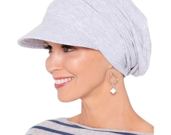 Cardani Ribbed Bamboo Viscose Slouchy Newsboy Hat