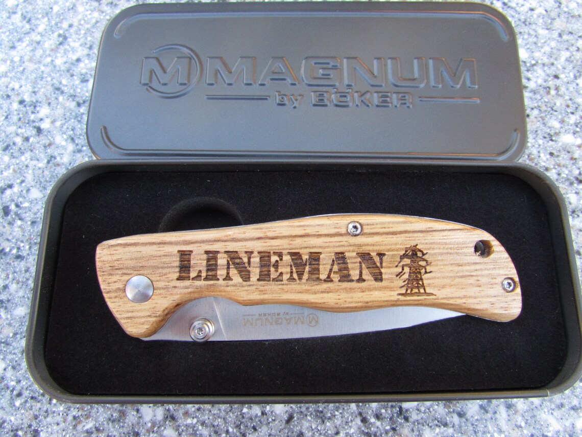 Laser Engraved Pocket Knife Personalized Knife With Company Etsy