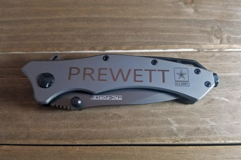 Personalized Pocket Knife Army Emblem Custom Engraving Etsy