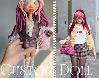 Custom Doll-mini me~inspired Coraline,handmade,art doll,personalized,collectible,figurine