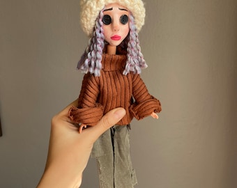 Mini me custom doll+inspired Coraline