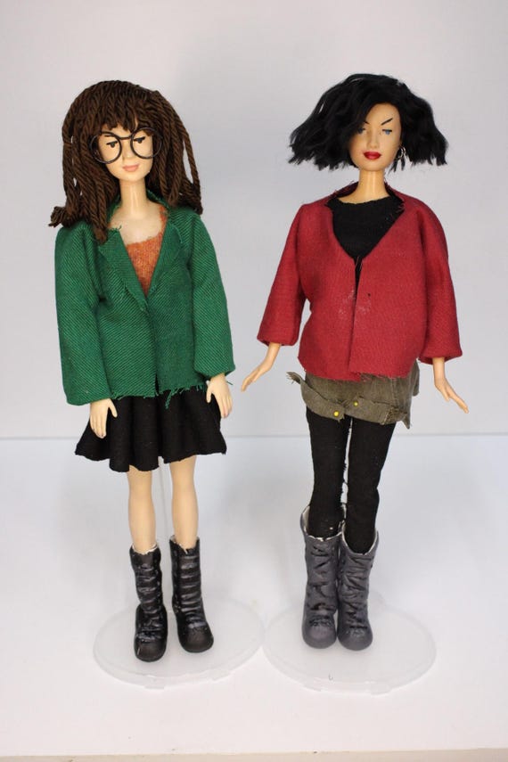 Daria and Jane OOAK Doll Set Handmade Collectible Figures