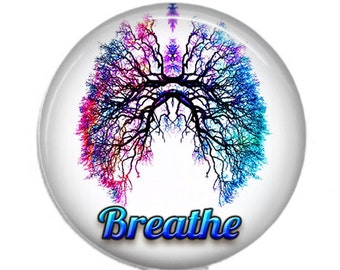 Decorative Anatomical Lungs, Breathe, RT ,Respiratory Therapy Retractable ID Badge Reel, Pulmonary