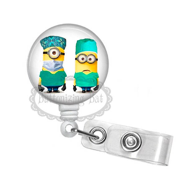 Minion Surgeons Button Top Badge Reel Stethoscope ID or All Etsy