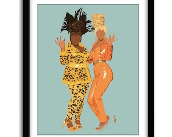B.A.P.S. Art Print Poster- 90's Movie  Classic Comedy Print , Christmas Holiday Gift for Sister, Best Friend Home Decor, Black Art Print