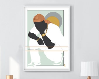 Durags N Riches - Ode to the Durag 3 -  African American Art Illustration Print Poster - Black Boy Joy Office Home Decor, Black Art Print