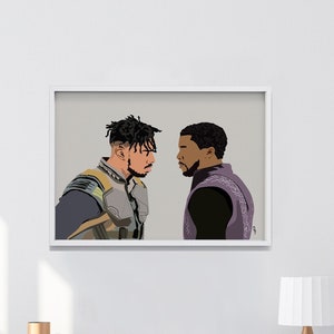 2 Kings Movie Art Print Poster Wakandan Forever, Gift for Sister, Brother, Gift for Best Friend, Office Home Decor, Black Panther Art
