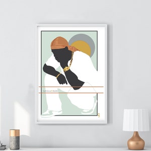 Durags N Riches - Ode to the Durag 3 -  African American Art Illustration Print Poster - Black Boy Joy Office Home Decor, Black Art Print