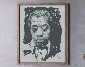 James Baldwin - African American Art Print Poster, Black Art, Inspirational Art, Gift for Writer, Office Home Art, Baldwin Quote