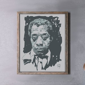 James Baldwin - African American Art Print Poster, Black Art, Inspirational Art, Gift for Writer, Office Home Art, Baldwin Quote