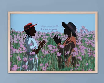 The Color Purple Movie Art Poster- Sisters Play, You and Me Us Never Part, Christmas Gift, Classic Movie Print , Feminist Art Print Poster