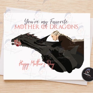 Mutter der Drachen - Lustige Muttertagskarte für Mutter, Frau, süße lustige Karte für Mutter, GOT-Fangeschenk