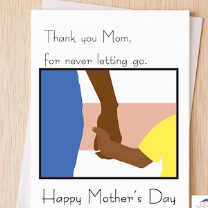 Muttertagskarte Danke Mama, dass du niemals losgelassen hast - Black Mom Karte, Karte für Mutter, Karte für Schwester, Karte für Tante, Motivationskarte
