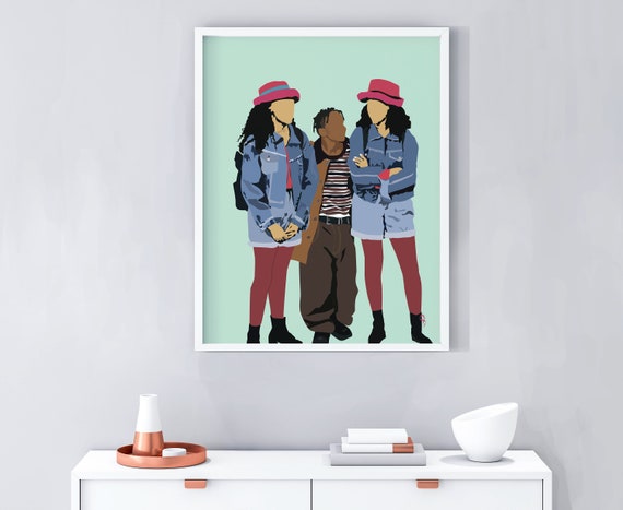 Sister Sister Art Print Poster Classic TV Show Print , Christmas Gift for Sister, Dorm Room Decor, Gift for Best Friend , Black Art Print